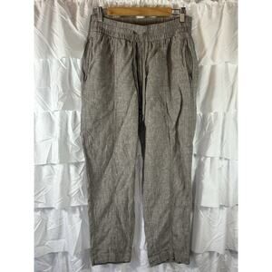 Athleta Retreat Linen Wide Leg Pants Size Small Women khaki brown